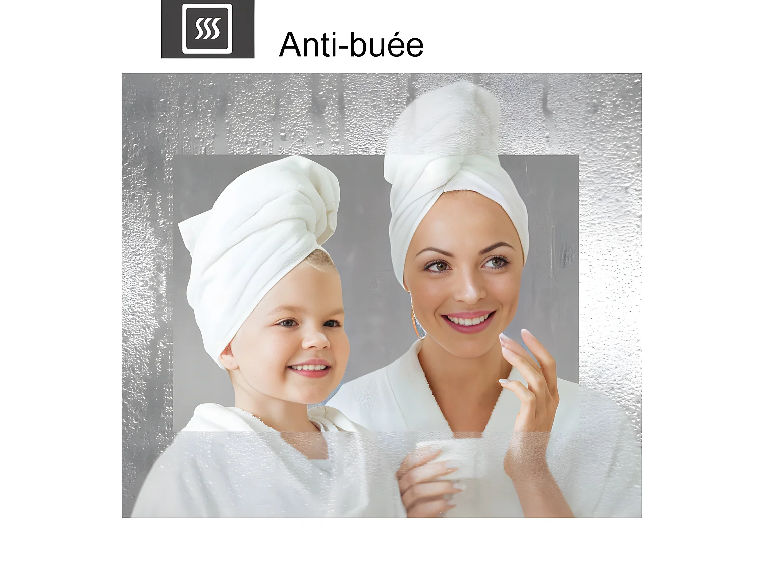 Miroir de Salle de Bain Anti-buée Miroir Lumineux LED Vertical ou Horizontal 110*80cm Aica