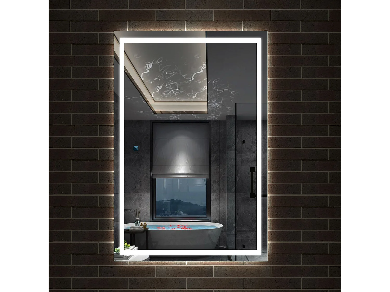 Miroir de Salle de Bain Anti-buée Miroir Lumineux LED Vertical ou Horizontal 140*70cm Aica