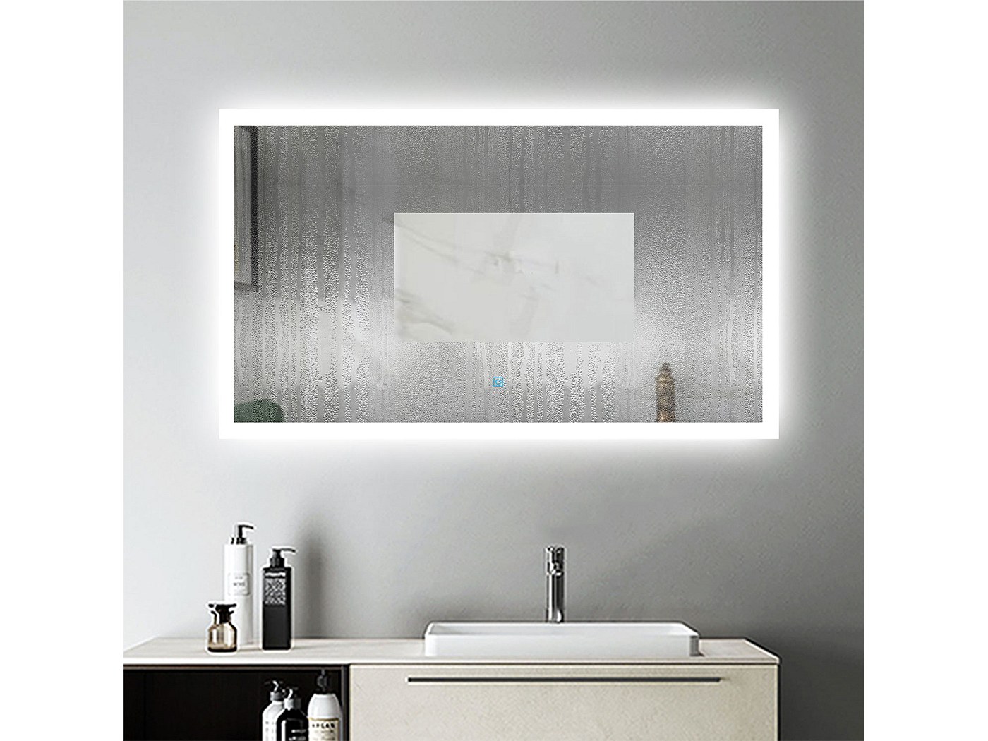 Miroir Salle De Bain Anti-buée LED 70x50cm - Installation Verticale/horizontale - Blanc Froid 6000K