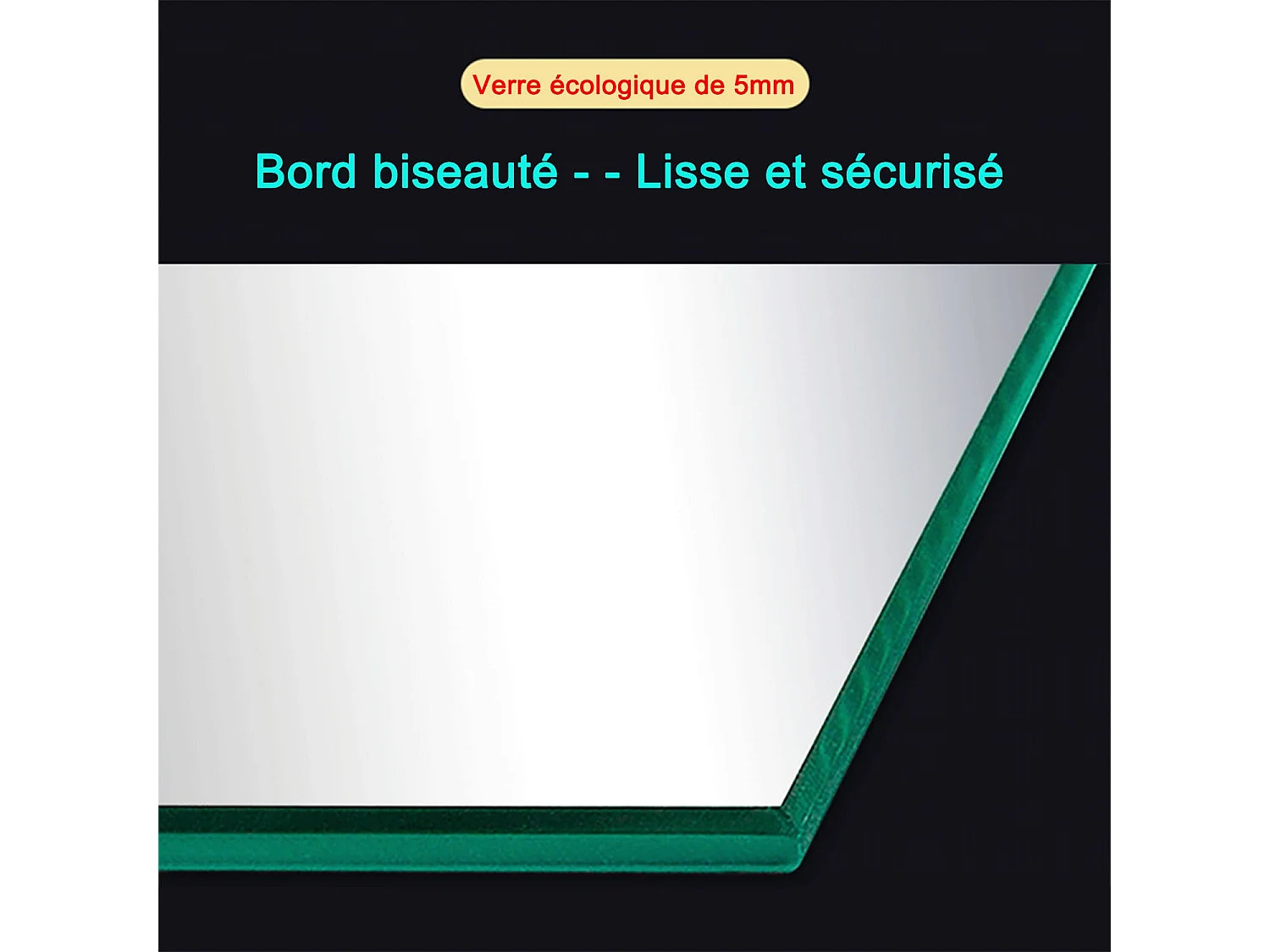 Miroir Artisanal de Salle de Bain Miroir Vertical ou Horizontal 65 * 90cm 5mm Aica