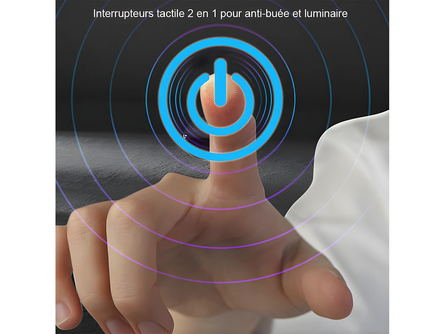 Miroir de Salle de Bain Rond Avec leds et Anti-buée Blanc Froid, ○ 60cm Aica