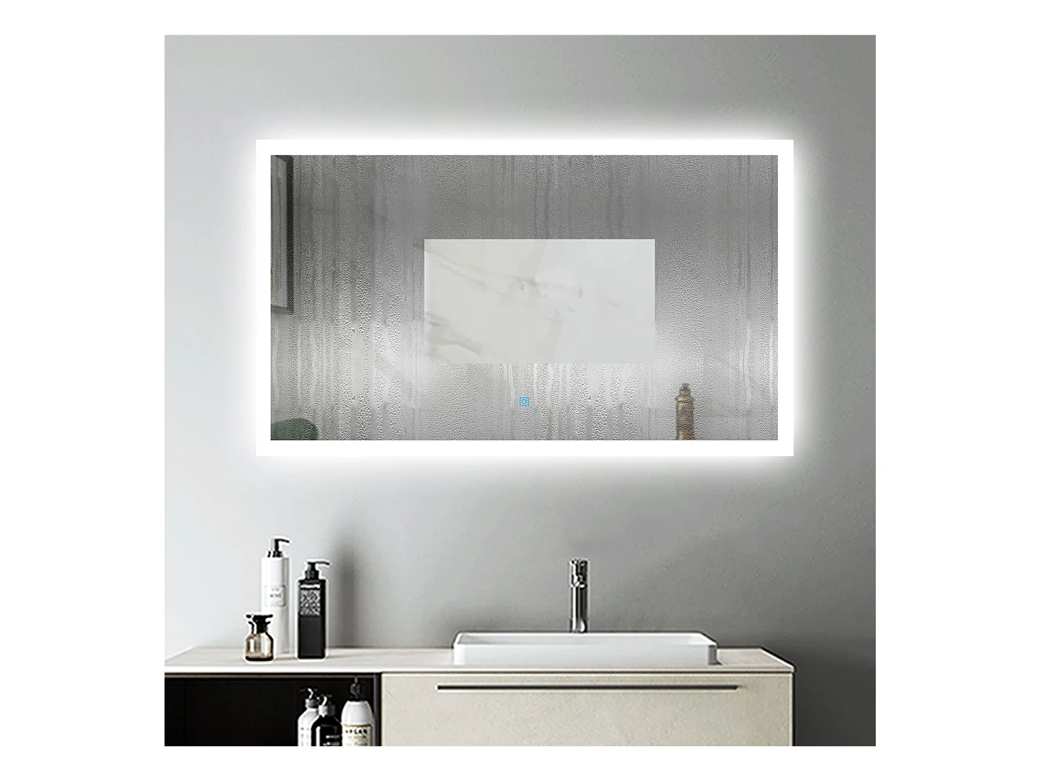 Miroir de Salle de Bain Anti-buée Miroir Lumineux LED Vertical ou Horizontal Blanc Froid + Interrupteur Tactile 120x70 cm