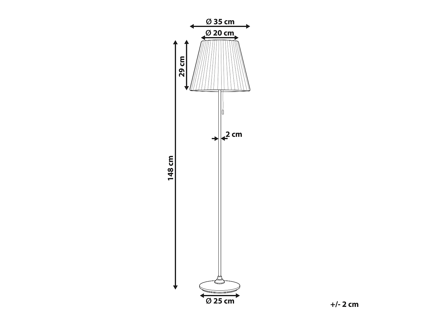 Lampadaire noir et blanc en métal TORYSA