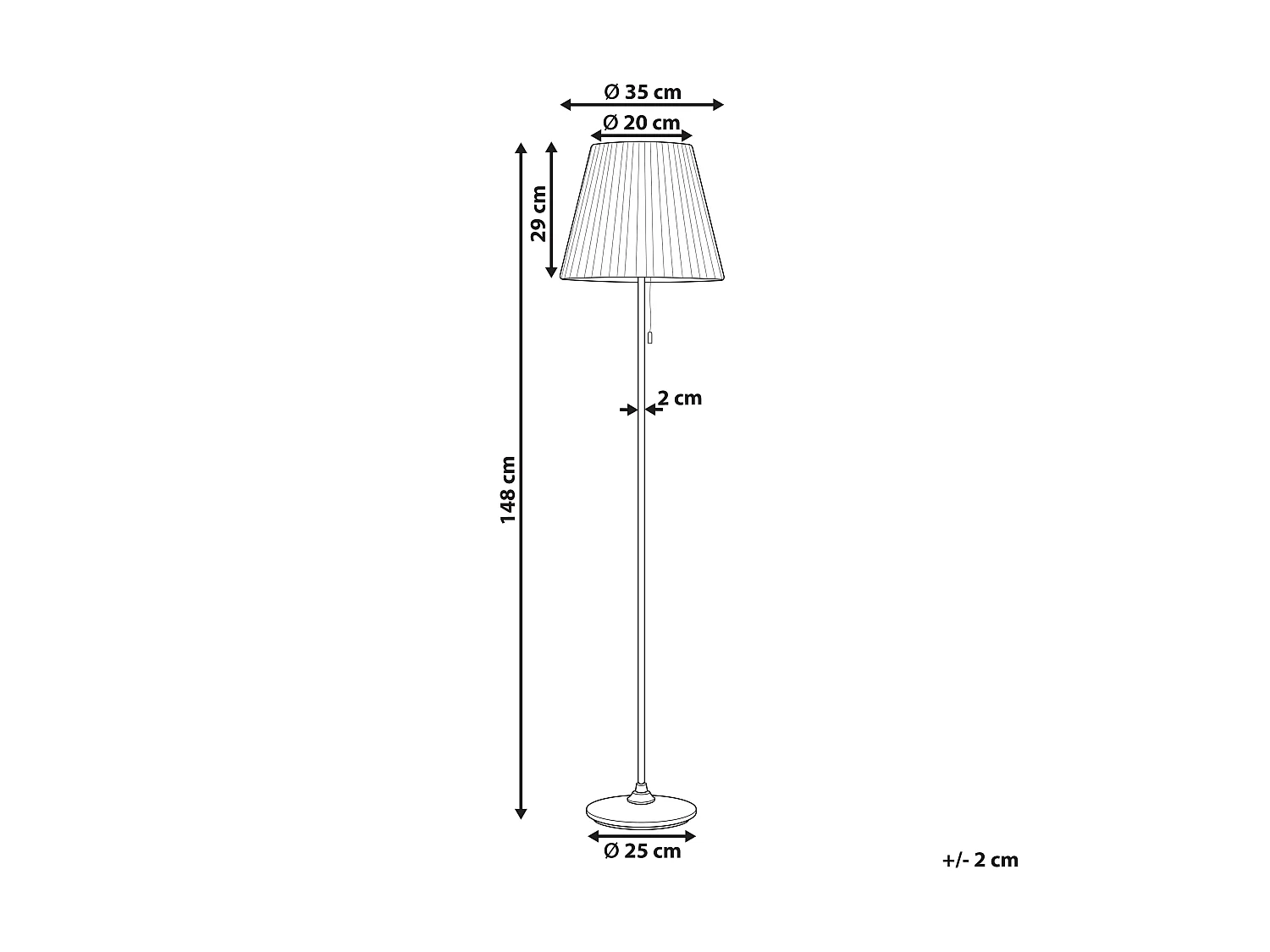 Lampadaire noir et blanc en métal TORYSA