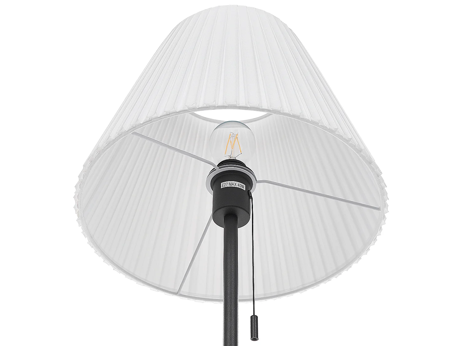 Lampadaire noir et blanc en métal TORYSA