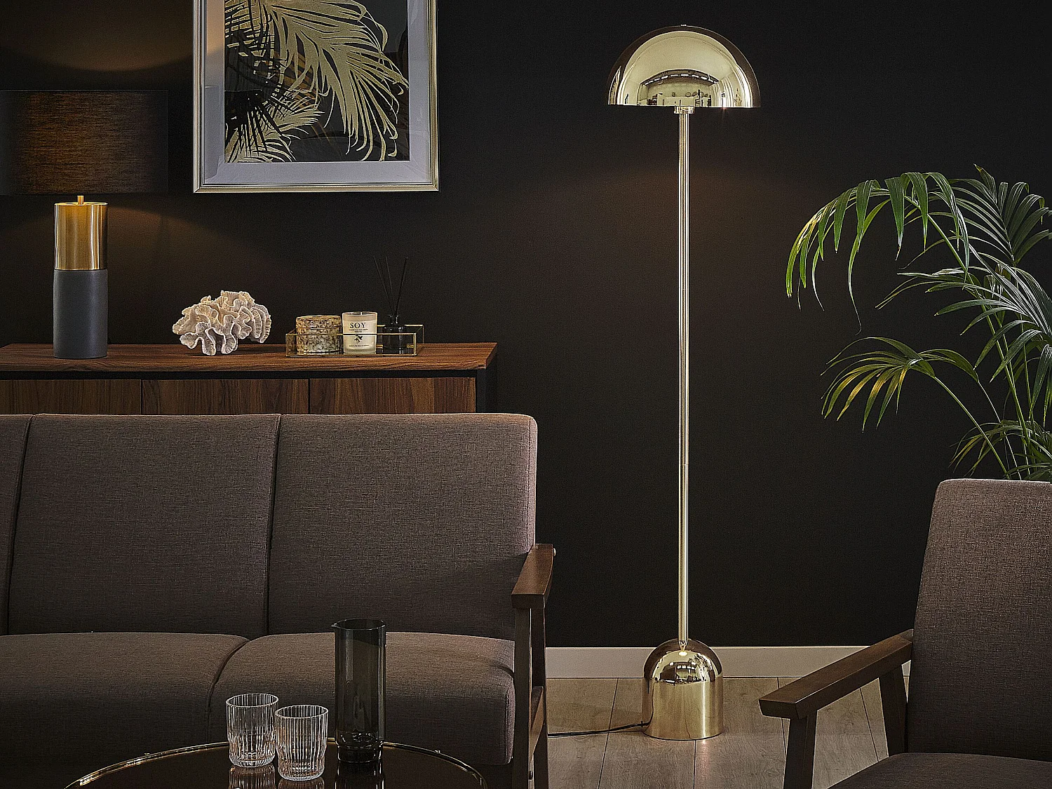 Lampadaire doré 158 cm MACASIA