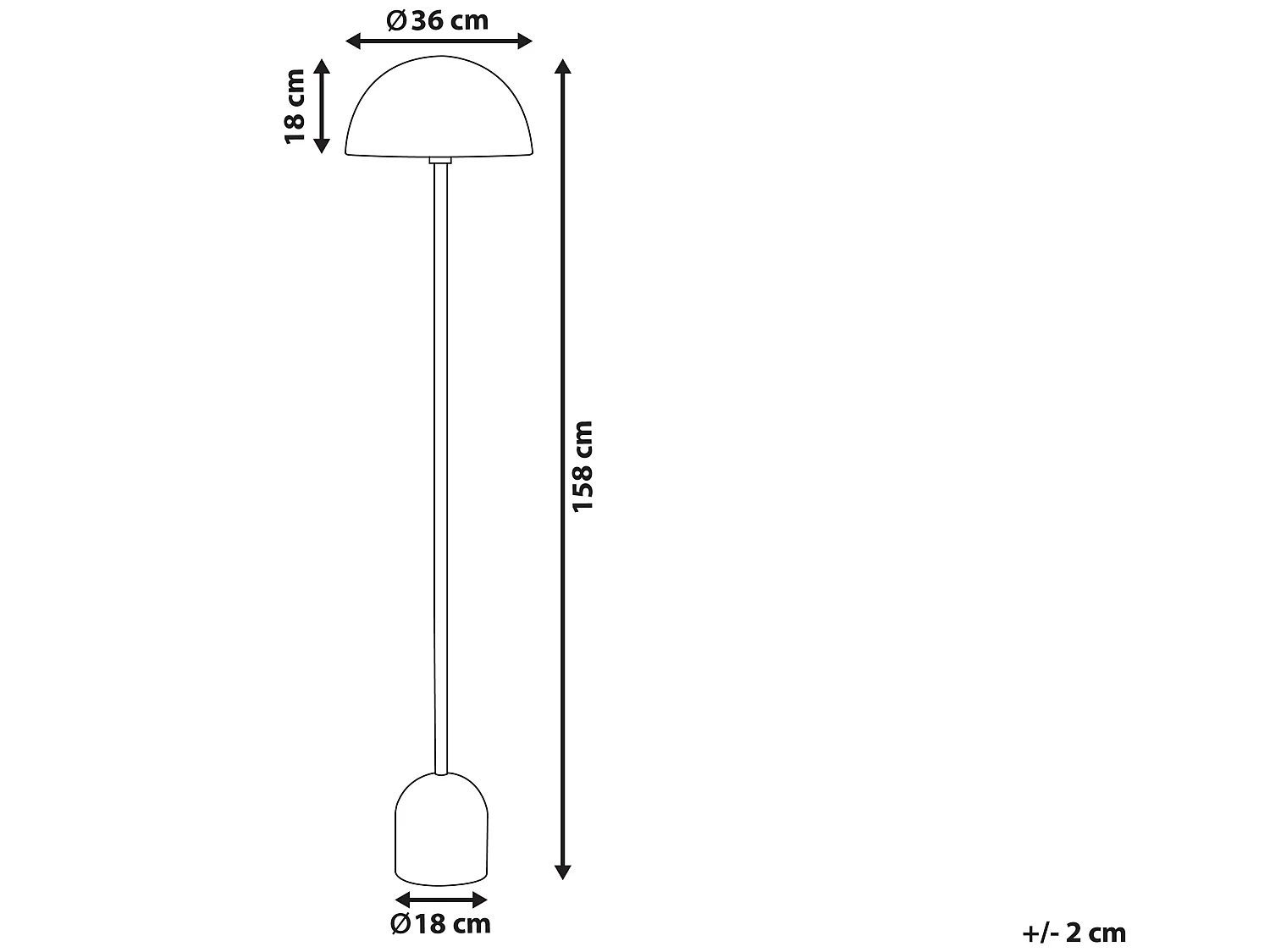 Lampadaire doré 158 cm MACASIA