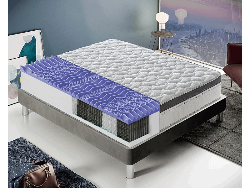 Matelas à Ressorts Ensachés - 800 Ressorts Ensachés - Hauteur 27 Cm - 13 Zones De Confort 140x190 cm