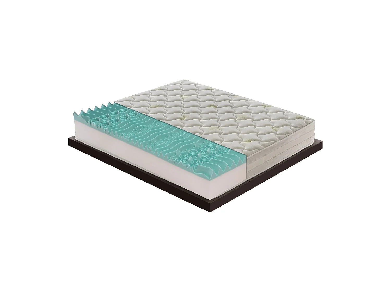 Memory Foam Matras met 9 gedifferentieerde zones - 25 cm hoog - Aloë bekleding 180x200
