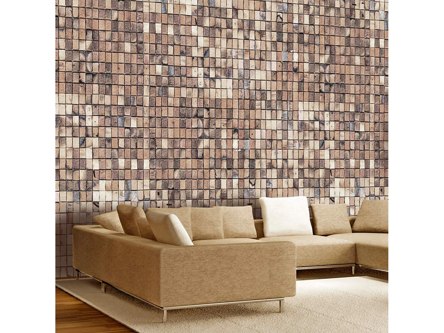 Papier peint mosaïque de briques - 350 x 245 cm