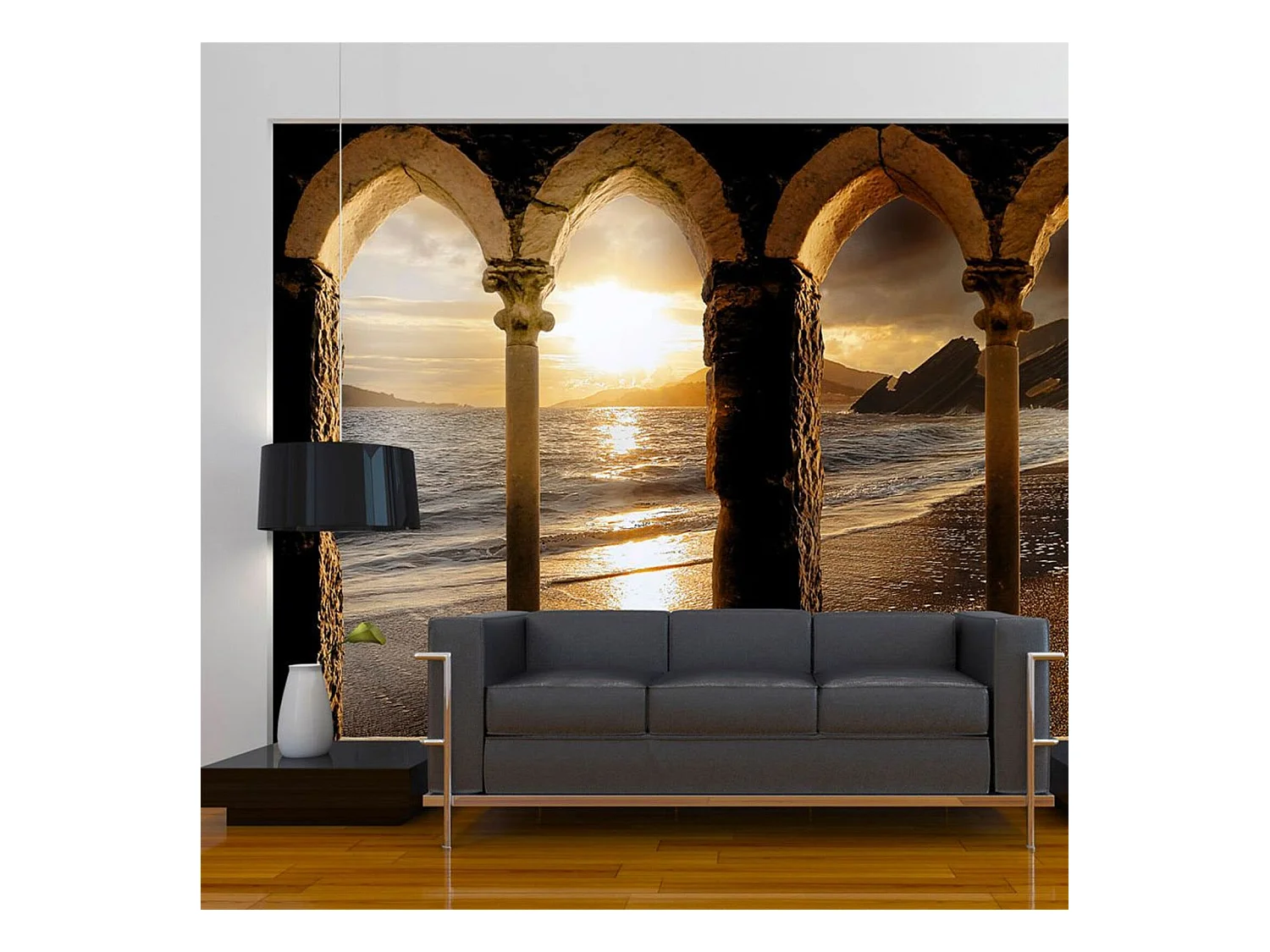 Papier peint château sur la plage - 250 x 175 cm