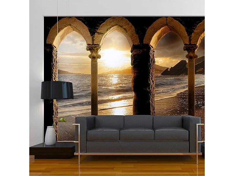 Papier peint château sur la plage - 250 x 175 cm