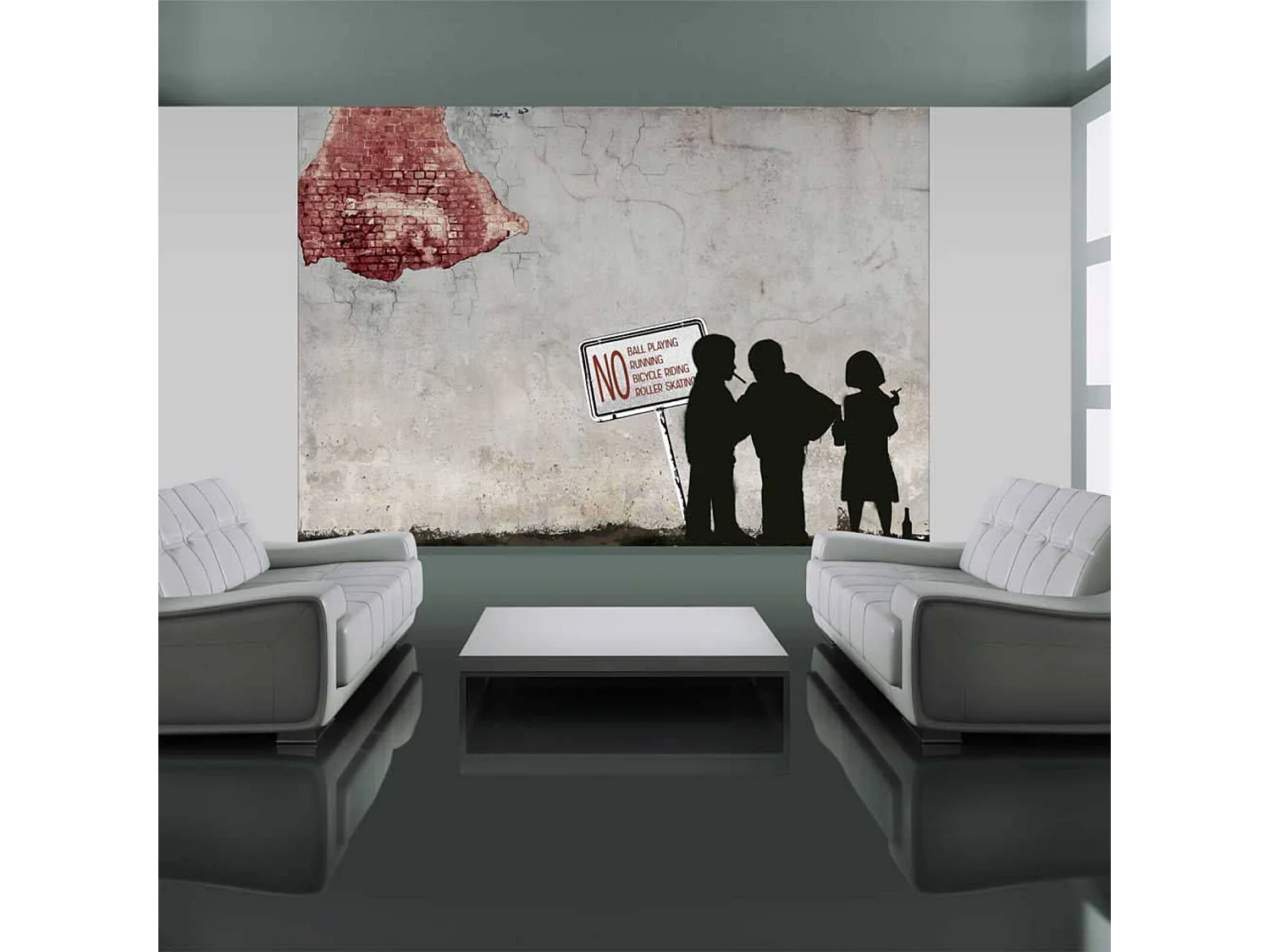 Papier peint ne pas courir... - 100 x 70 cm