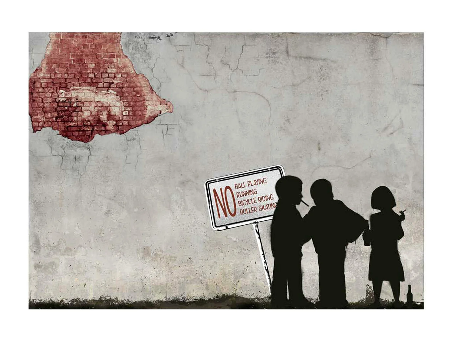 Papier peint ne pas courir... - 100 x 70 cm