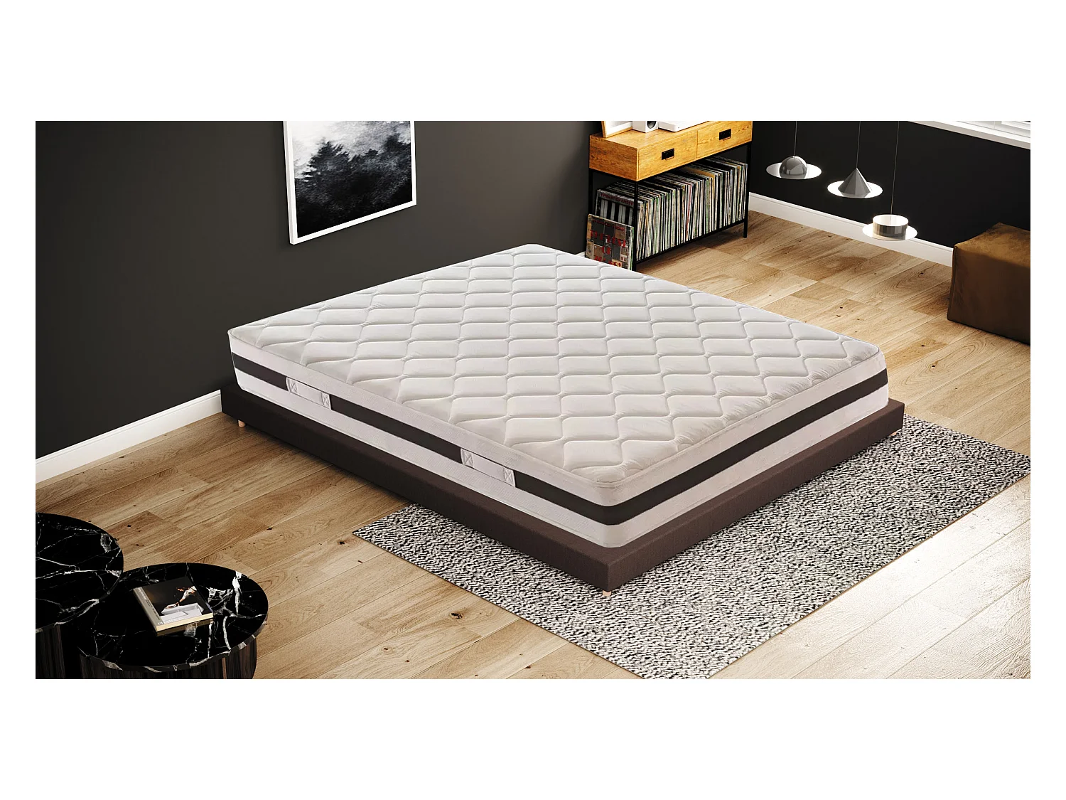 Matelas 900 Ressorts ensachés et mousse mémoire 9 Zones de confort Hauteur 22 cm 80x190 cm