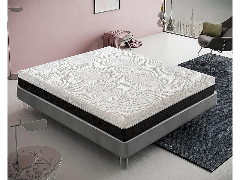 Matelas à ressorts ensachés, mousse à mémoire de forme, hauteur 25 cm 13 zones de confort 140x190 cm