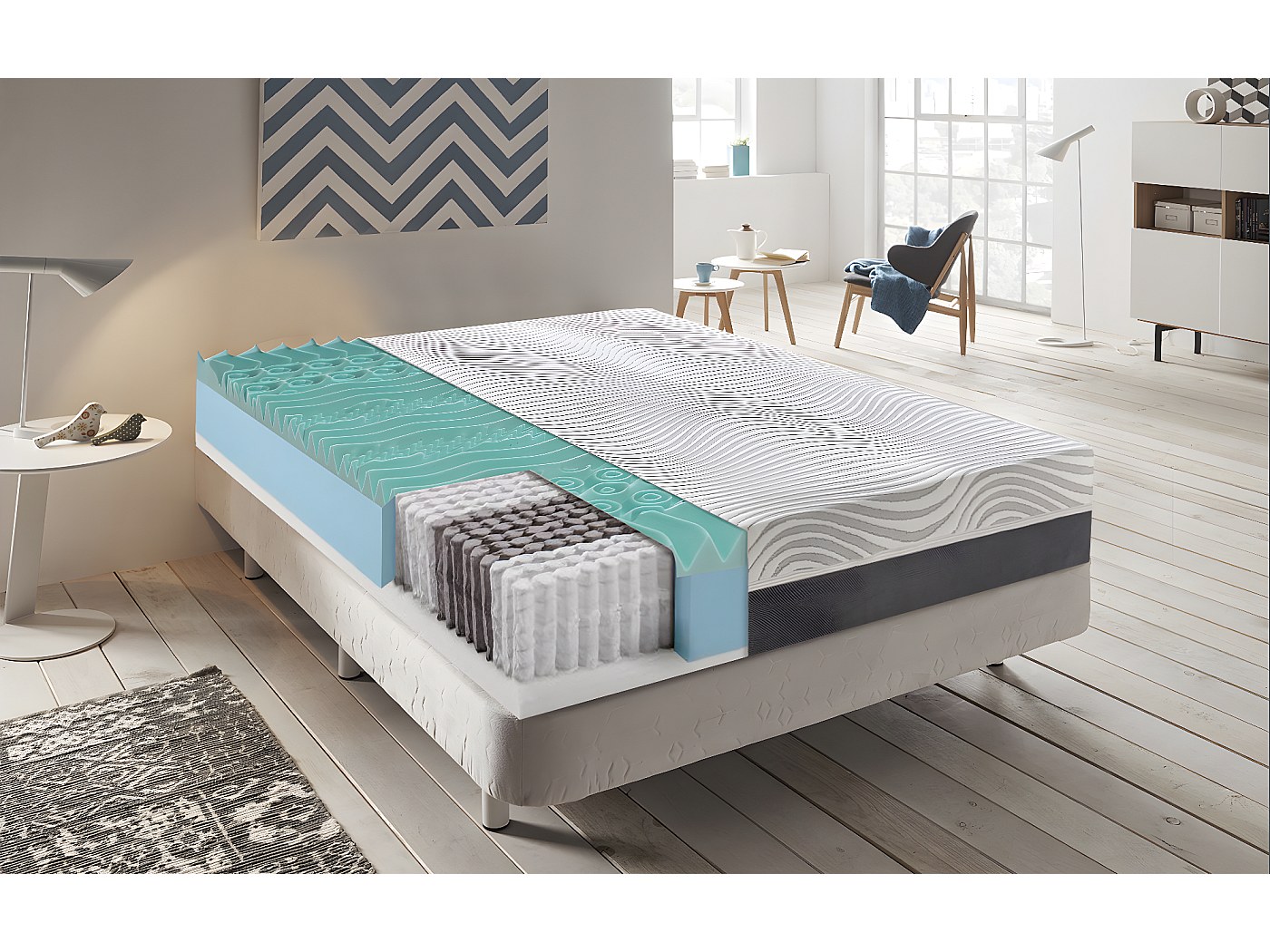 Materasso 120x200 molle insacchettate e memory foam - Alto 20 cm ...