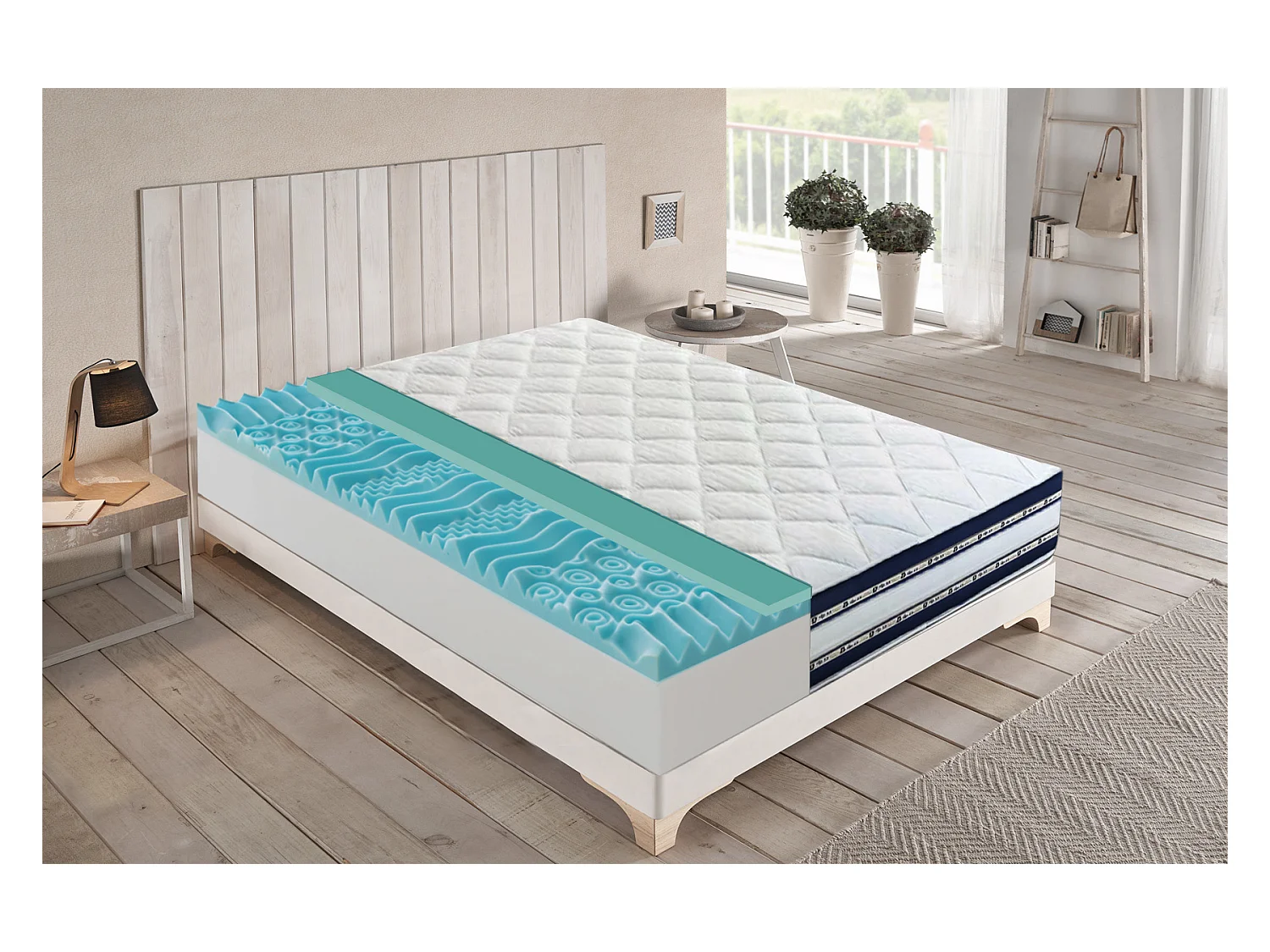 Matelas en mémoire de forme et gel rafraîchissant de 27 cm de hauteur modèle Fantasma 140x200 cm