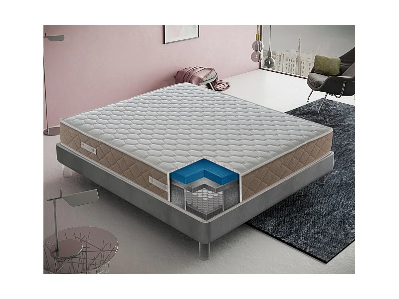 Taschenfederkern- und Memoryschaummatratze, Gold Relax, 25 cm hoch, 4 cm Memory Gel 120x200