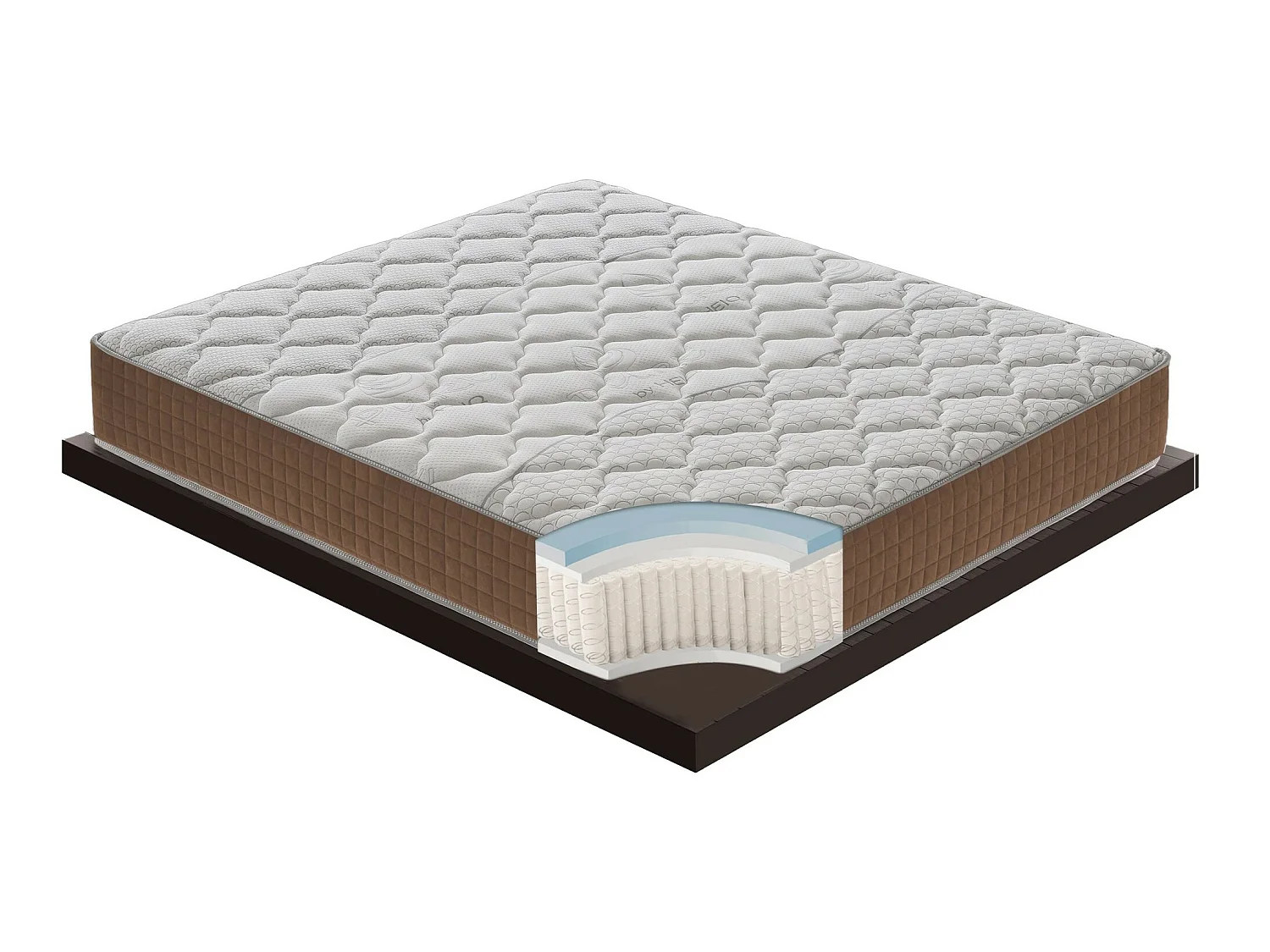 Matelas 1600 ressorts ensachés et mousse à mémoire à 9 zones - 25cm de hauteur 180x200 cm
