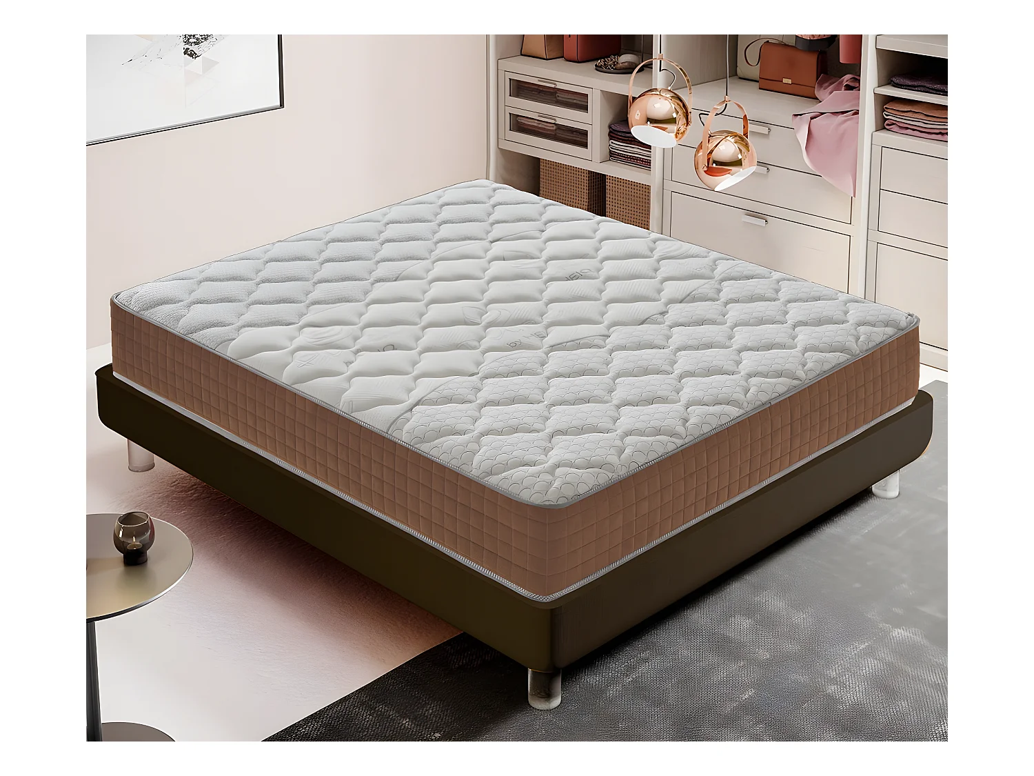 Matelas 1600 ressorts ensachés et mousse à mémoire à 9 zones - 25cm de hauteur 140x190 cm