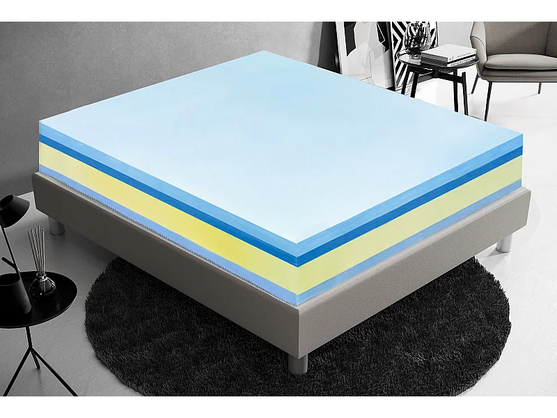 Matelas mémoire de forme - Haut 25 cm – mémoire 5 cm - Housse amovible 80x200 cm