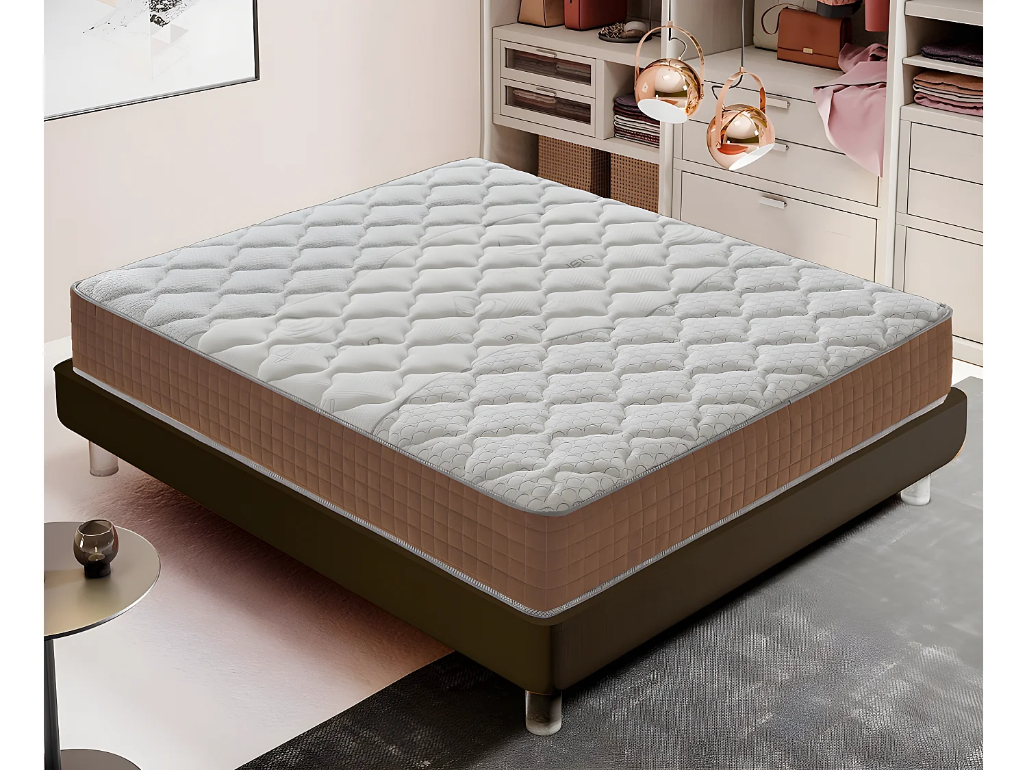 Matelas 1600 ressorts ensachés et mousse à mémoire à 9 zones - 25cm de hauteur 160x200 cm
