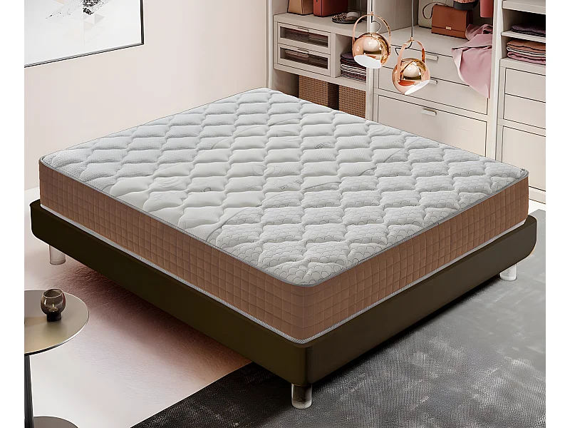 Matelas 1600 ressorts ensachés et mousse à mémoire à 9 zones - 25cm de hauteur 160x200 cm
