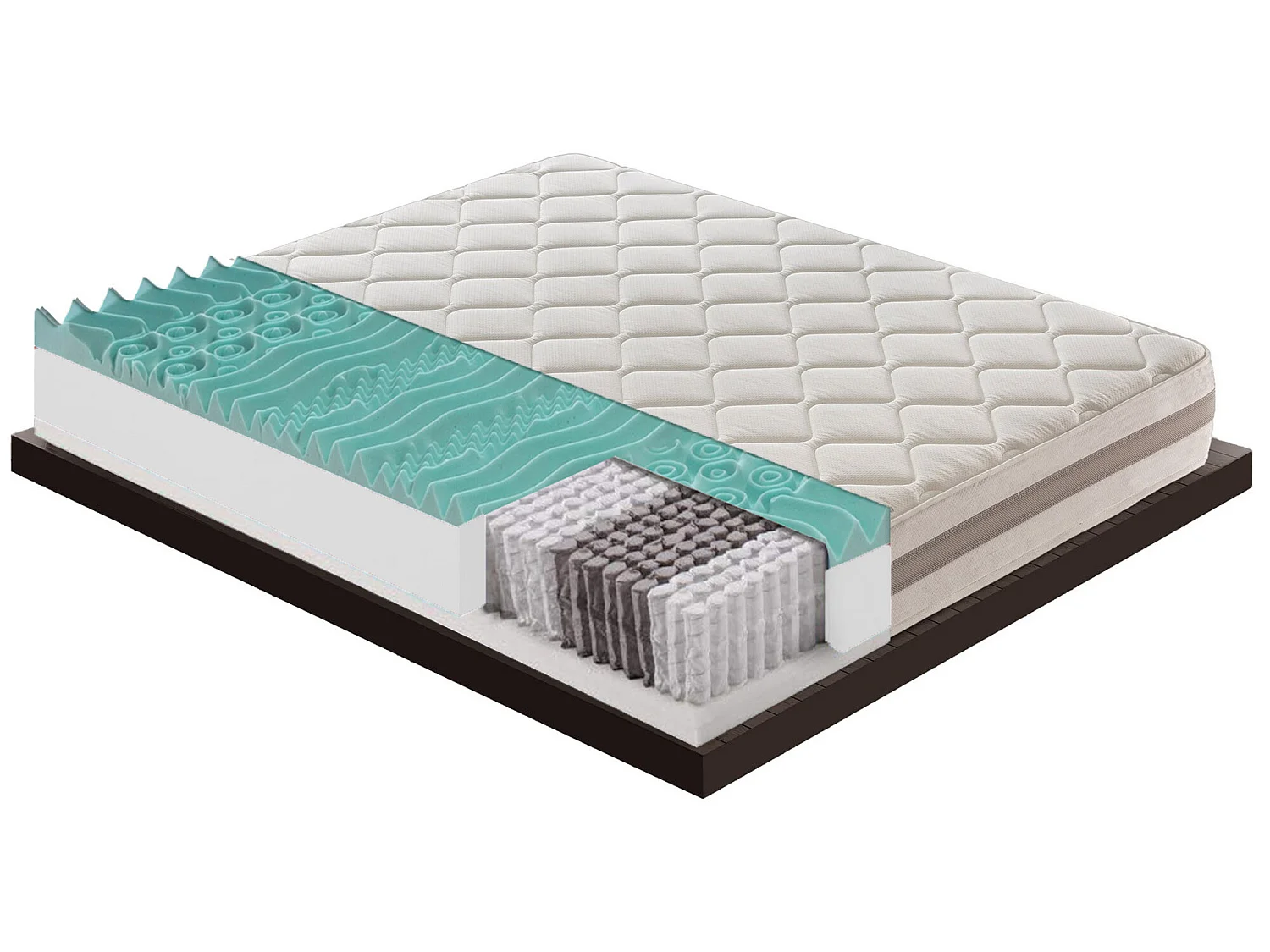 Matelas 900 Ressorts ensachés et mousse mémoire 9 Zones de confort Hauteur 22 cm 80x200 cm
