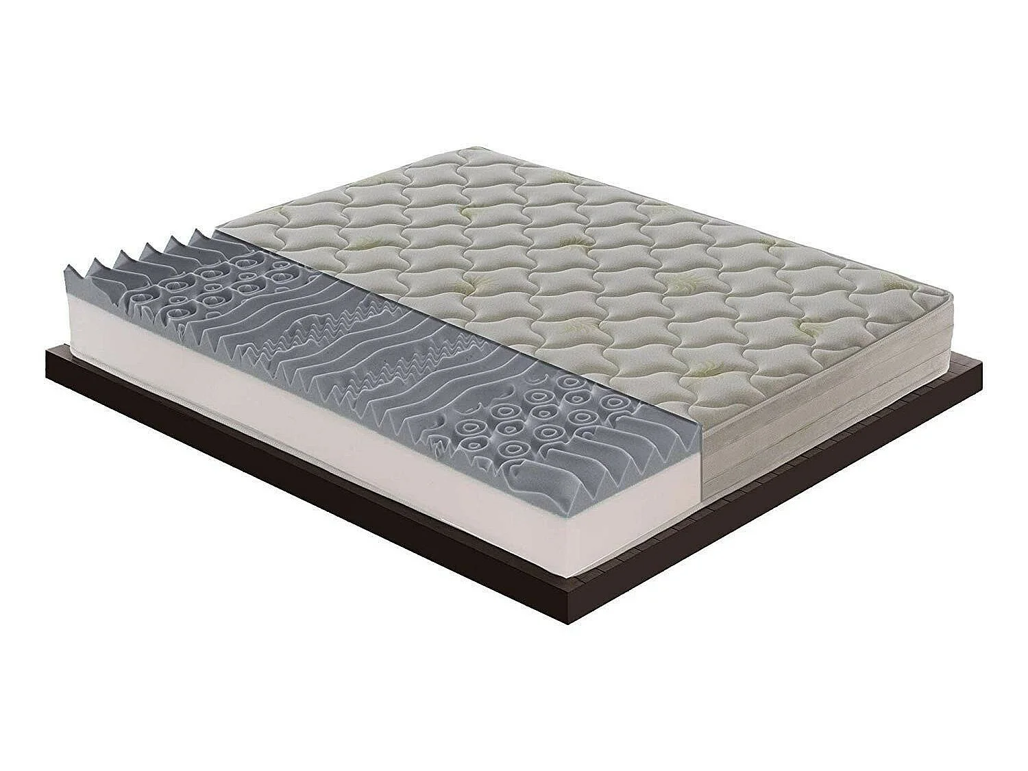 Matelas en Mousse Viscoélastique - 5 Cm De Mousse - 9 Zones De Confort - Hauteur 25 Cm 120x200 cm