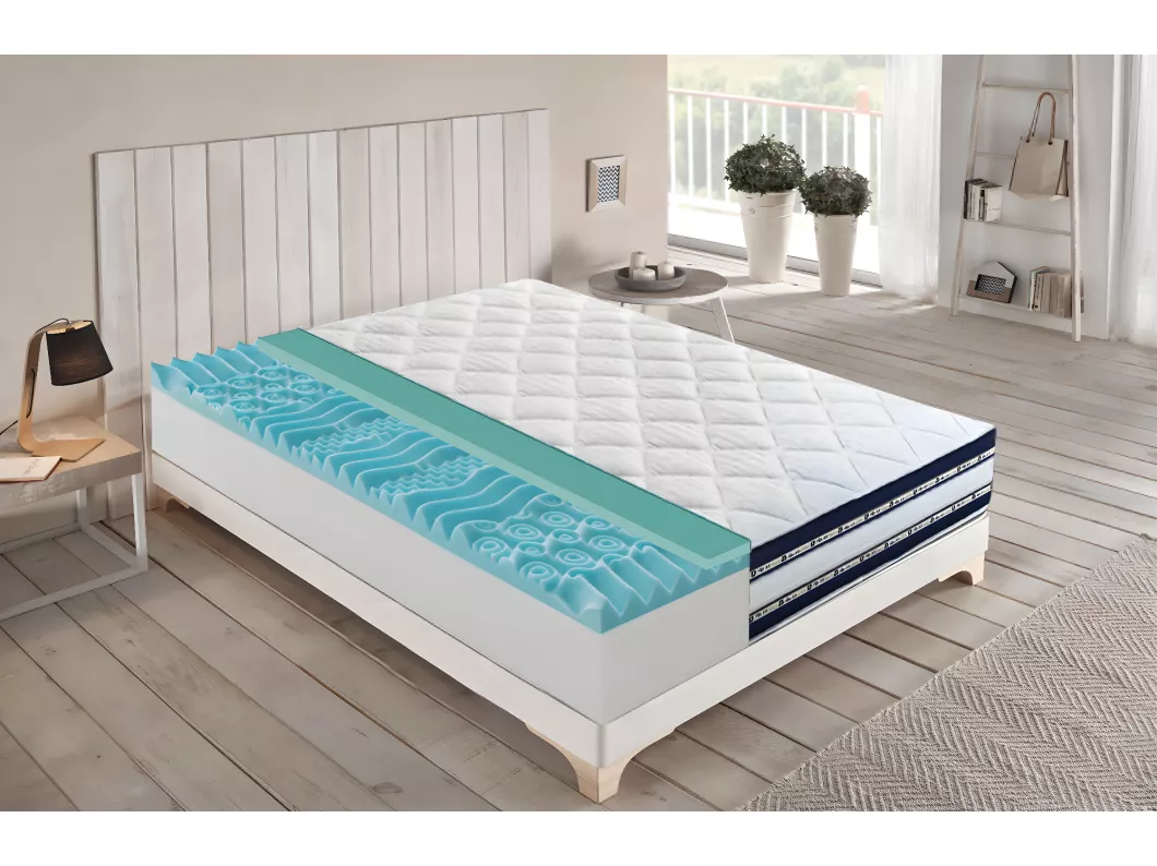 Kauf Unique MaterassieDoghe - Matratze 90x190 Memory Foam - 6 cm Memory Foam - 26.5 cm Höhe - 9 Komfortzonen