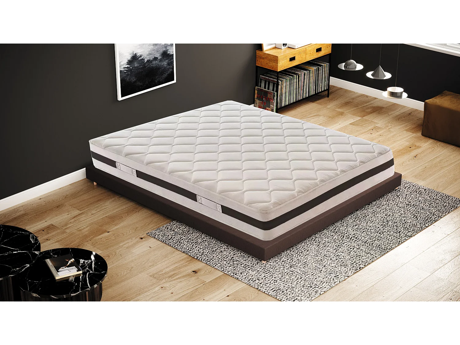 Matelas 900 Ressorts ensachés et mousse mémoire 9 Zones de confort Hauteur 22 cm 120x190 cm