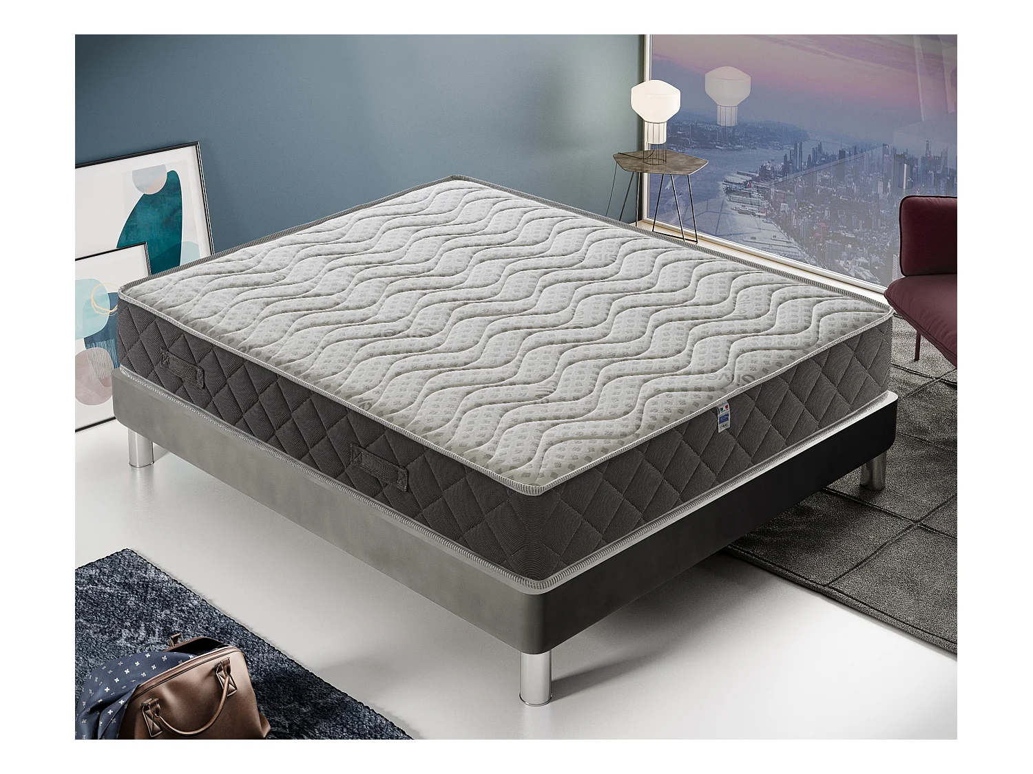 Matelas à mémoire de forme - 11 zones de confort - Housse Silver Safe 120x200 cm