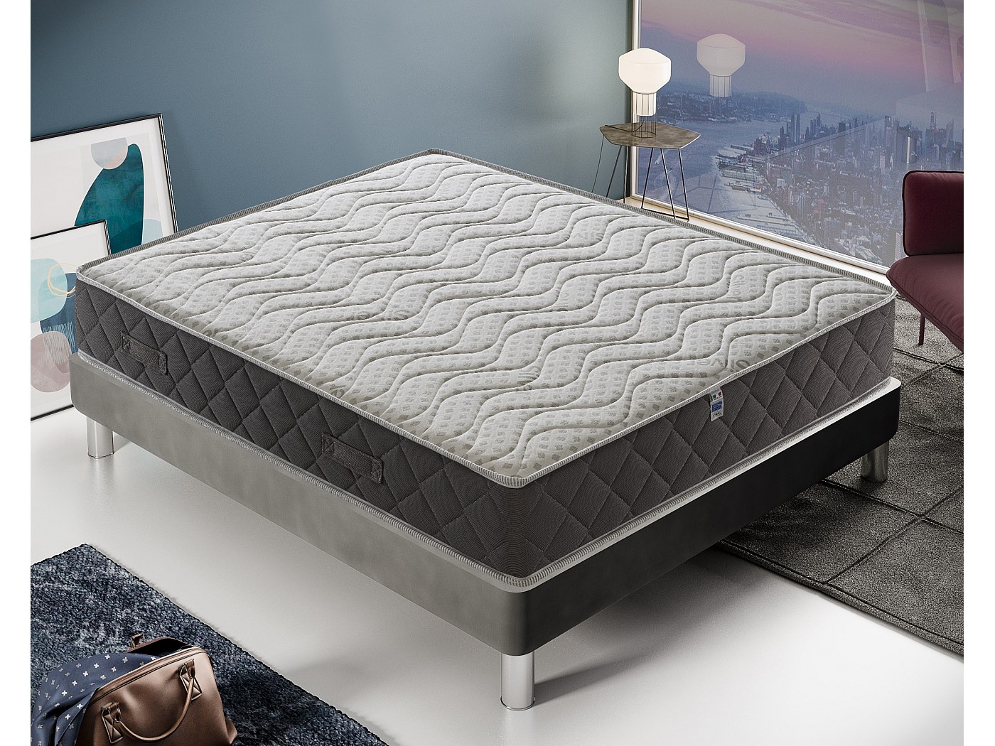 Materasso Matrimoniale 135x190 Cm Memory Foam E Molle Insacchettate - Medio Rigido, Ortopedico, In Scatola