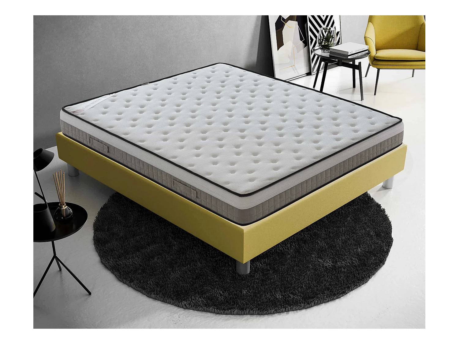 Matelas Mousse - Accueil Mémoire De Forme - Haute Densité - 22 Cm De Haut - Mod. Assisi 90x190 cm