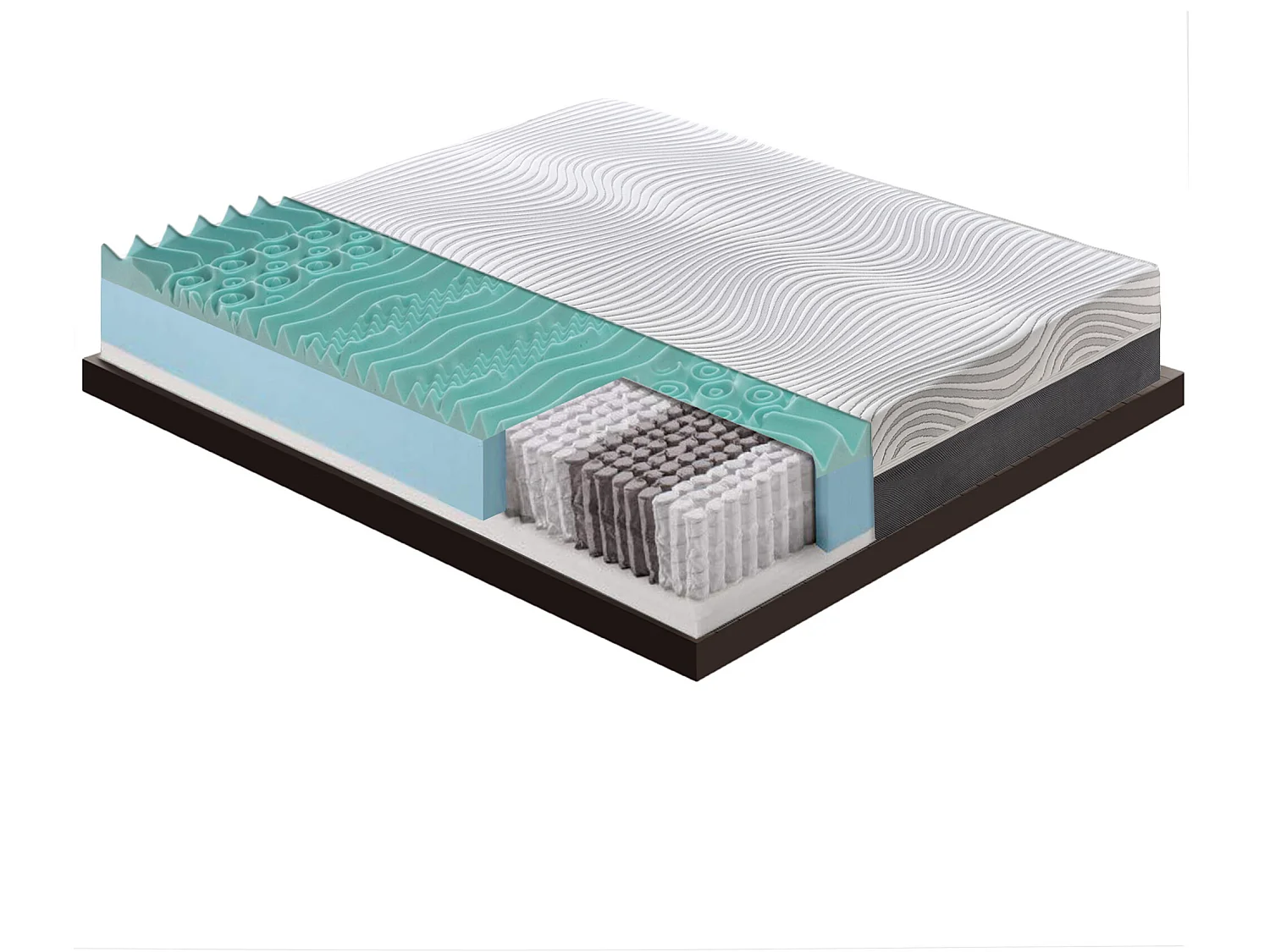 Matras 90x190 pocketveren en traagschuim - 20 cm hoog - Afneembare hoes - 9 comfortzones