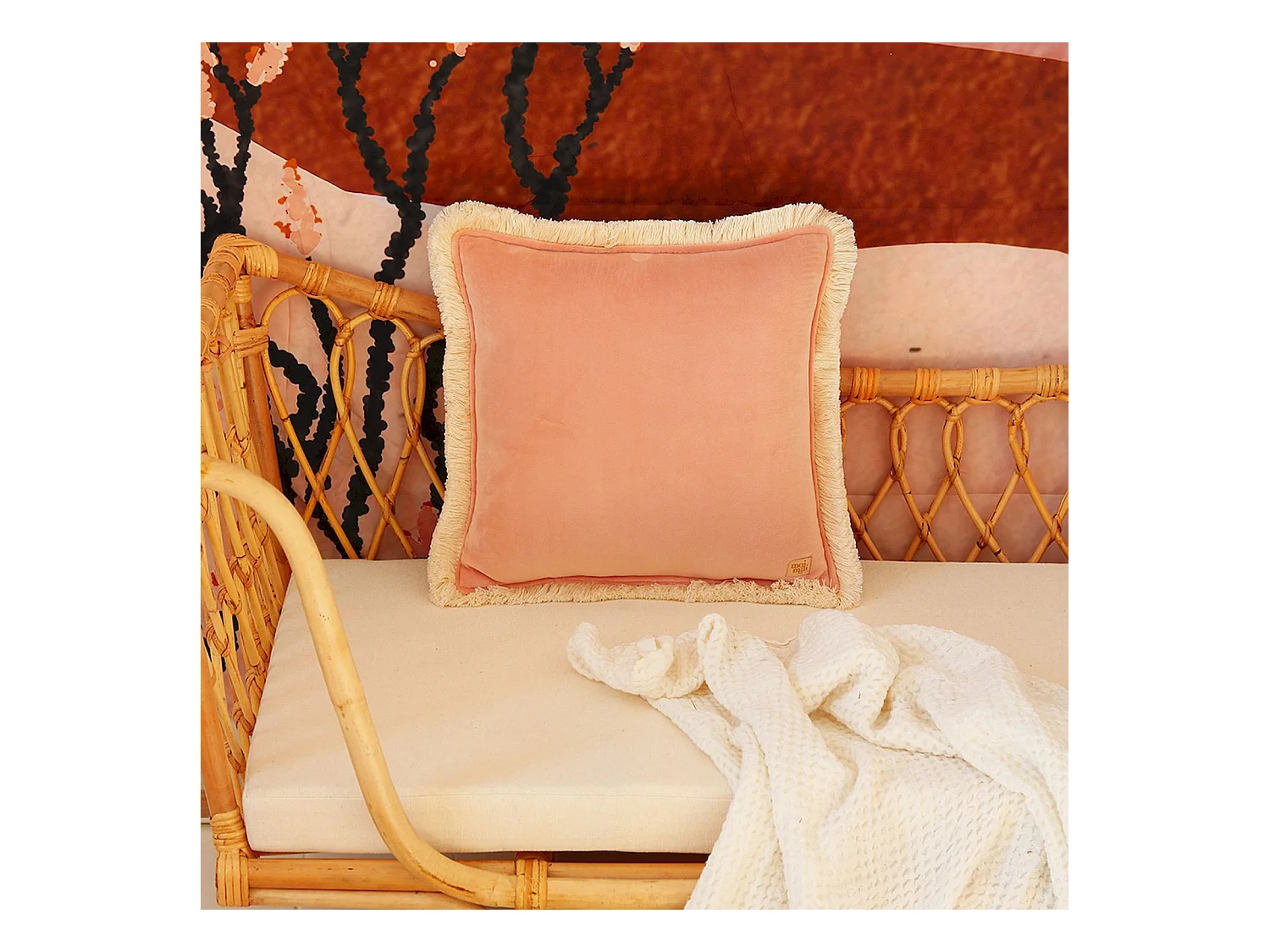 Coussin carré molletonné bébé enfant soft touch