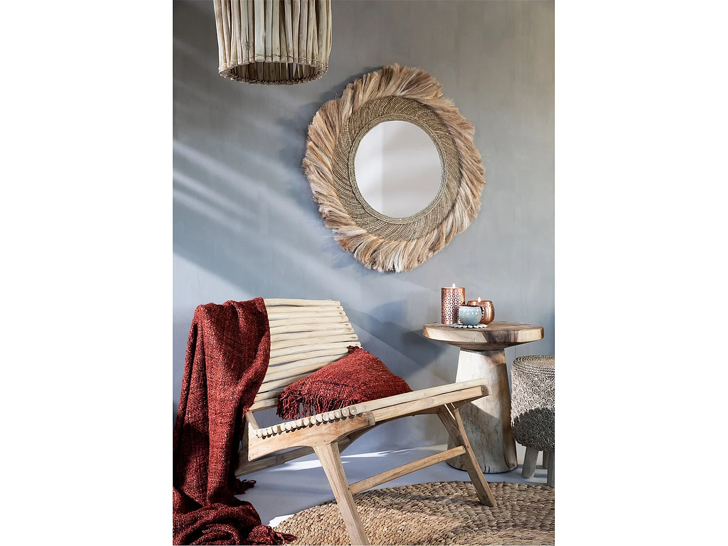 Housse coton rouge boho Oh My Gee Bazar Bizar