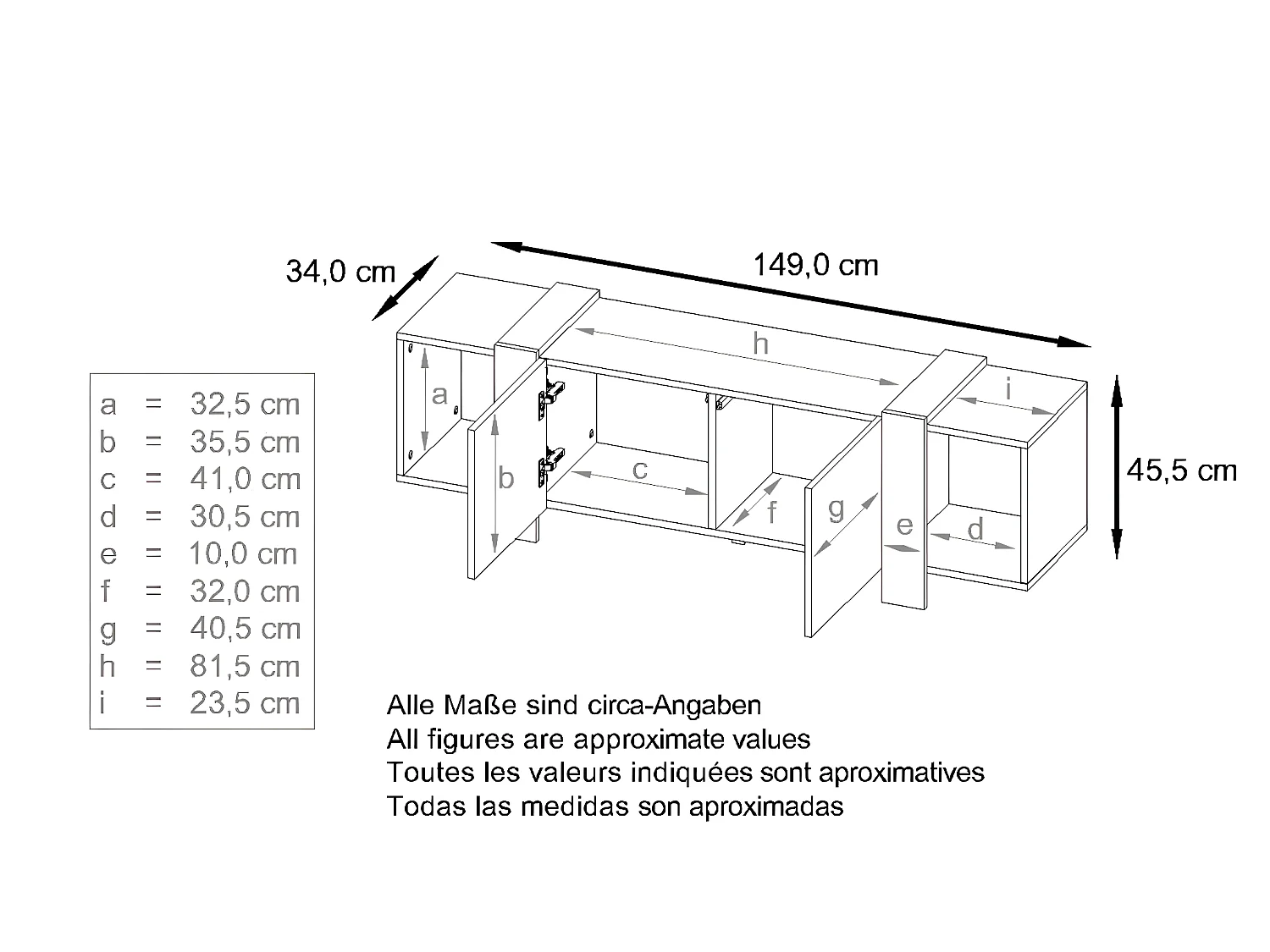 Meuble TV Blanc Mat Et Bordeaux Laqué  (lxhxp) : 149 X 45,5 X 34 Cm