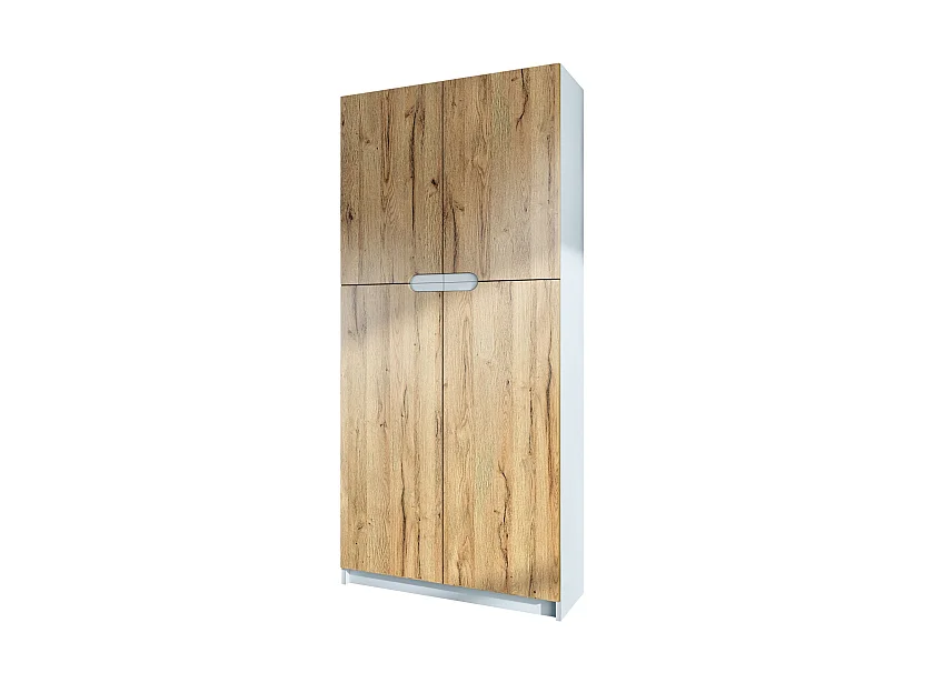 Armoire De Bureau Blanc Mat Et Aspect Chêne (lxhxp) : 82 x 185 x 37