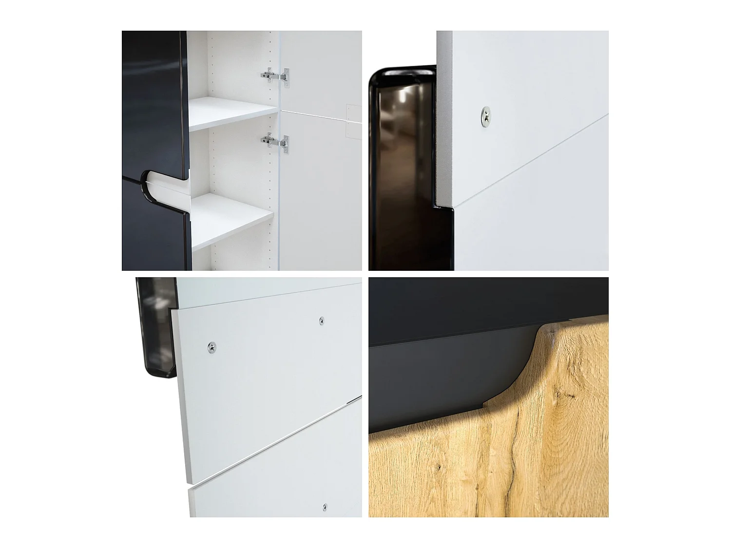 Armoire De Bureau Blanc Mat Et Aspect Métal Rayé(lxhxp) : 82 x 185 x 37