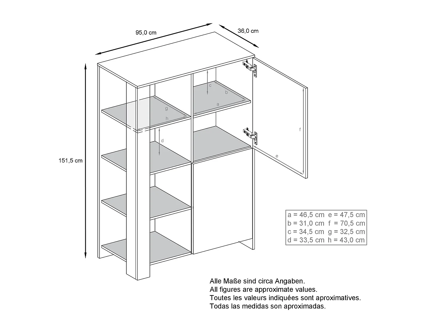 Meuble Blanc Mat Et Bordeaux Laqué (lxhxp) : 95 X 151,5 X 36 Cm