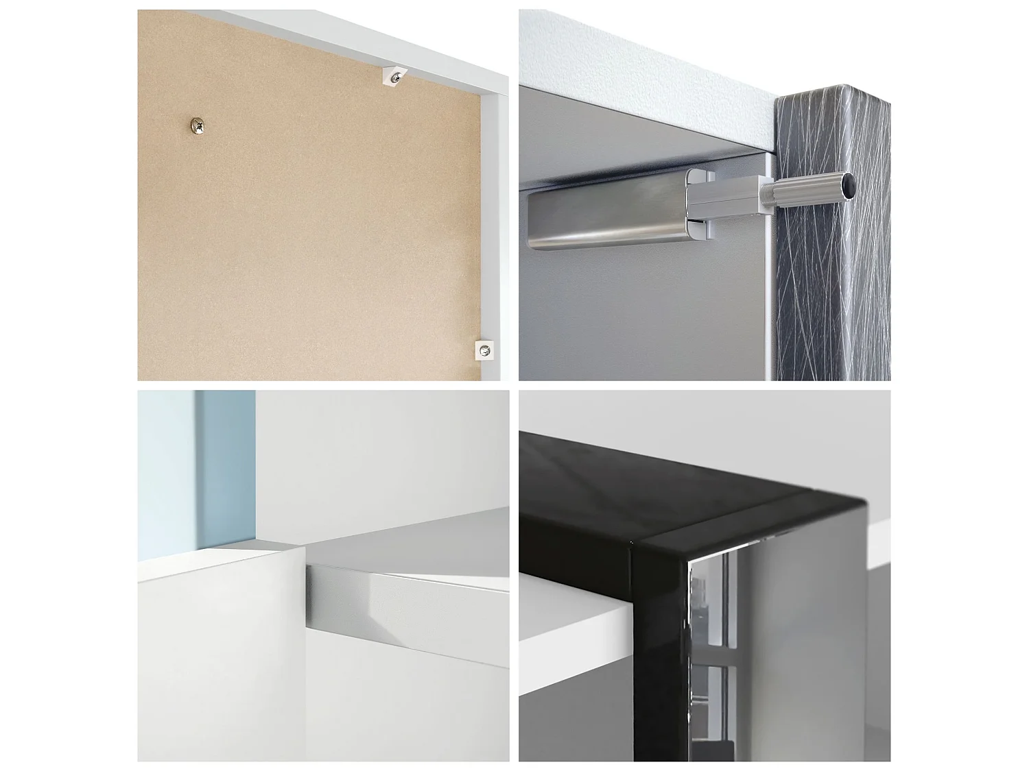 Meuble Blanc Mat Et Denim (lxhxp) : 149 X 101 X 34 Cm