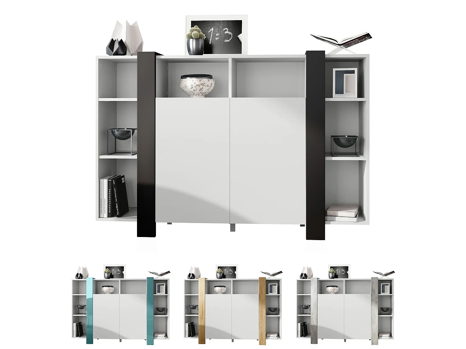 Meuble Blanc Mat Et Aspect Chêne (lxhxp) : 149 X 101 X 34 Cm