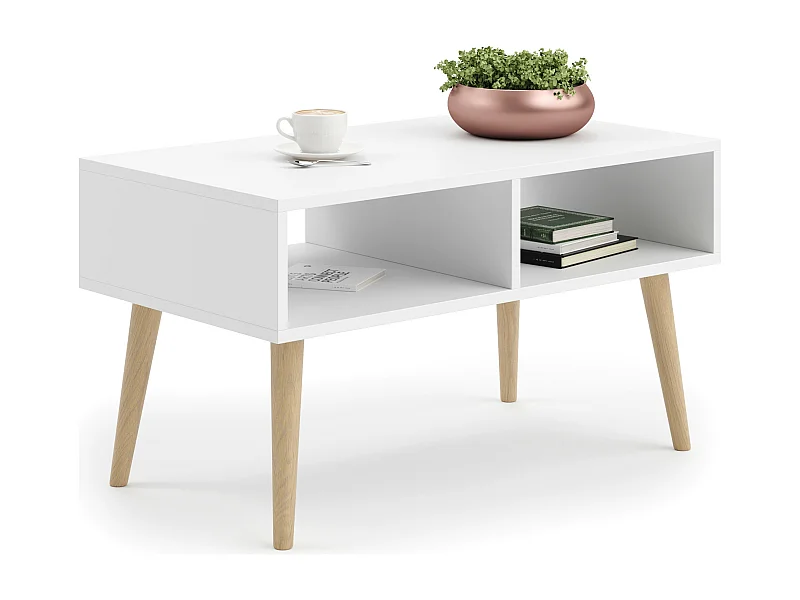 Table basse scandinave SLIMY - Blanc