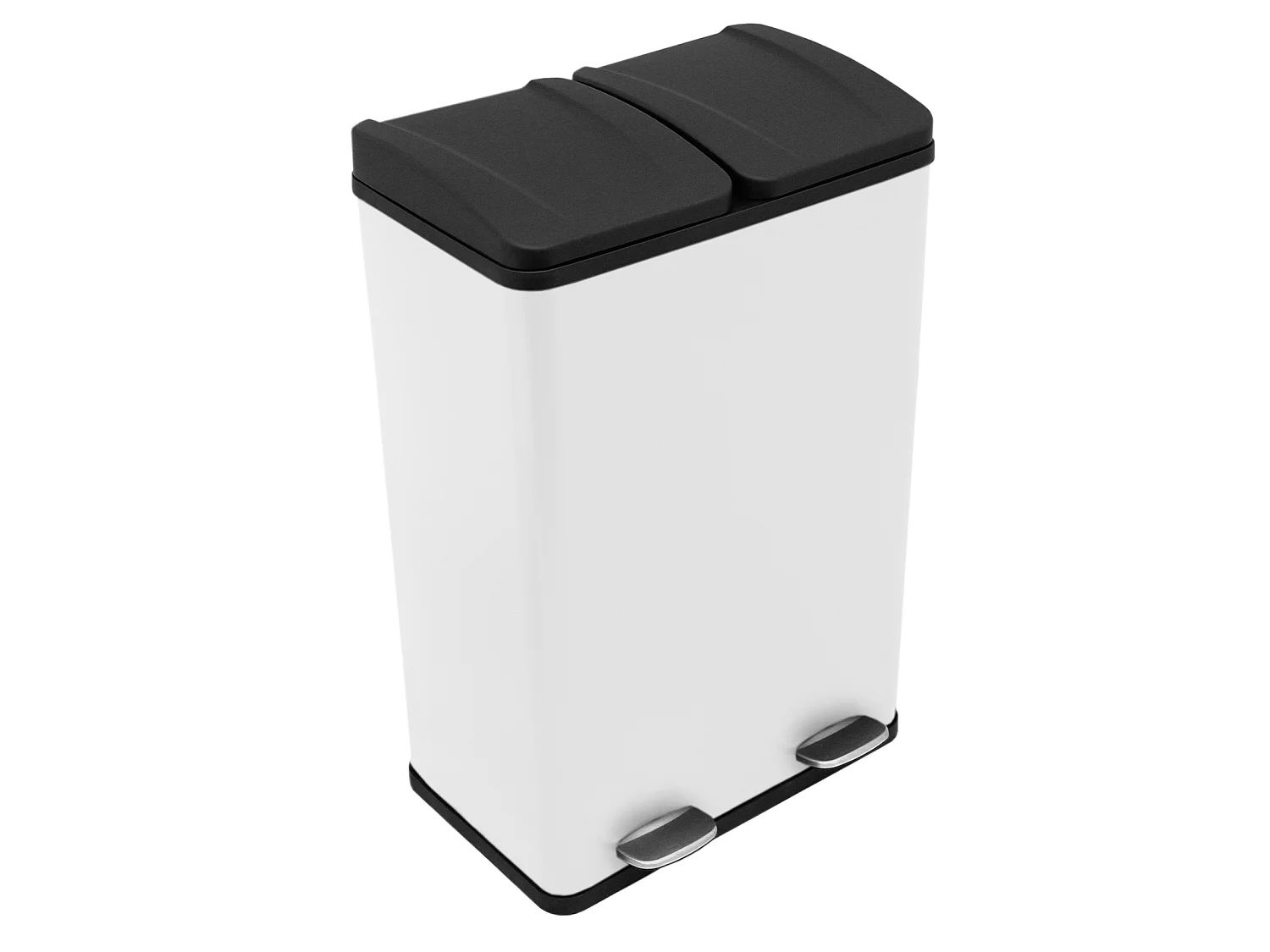 Poubelle de Recyclage 60L Double Blanche