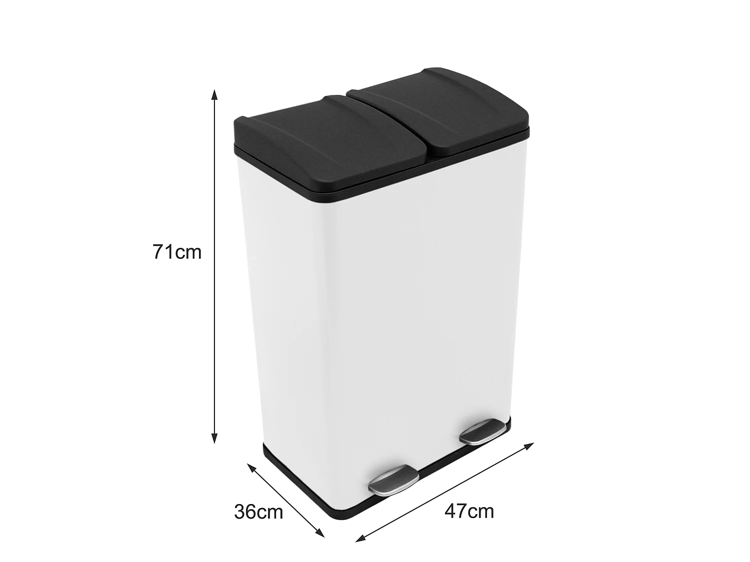 Poubelle de Recyclage 60L Double Blanche