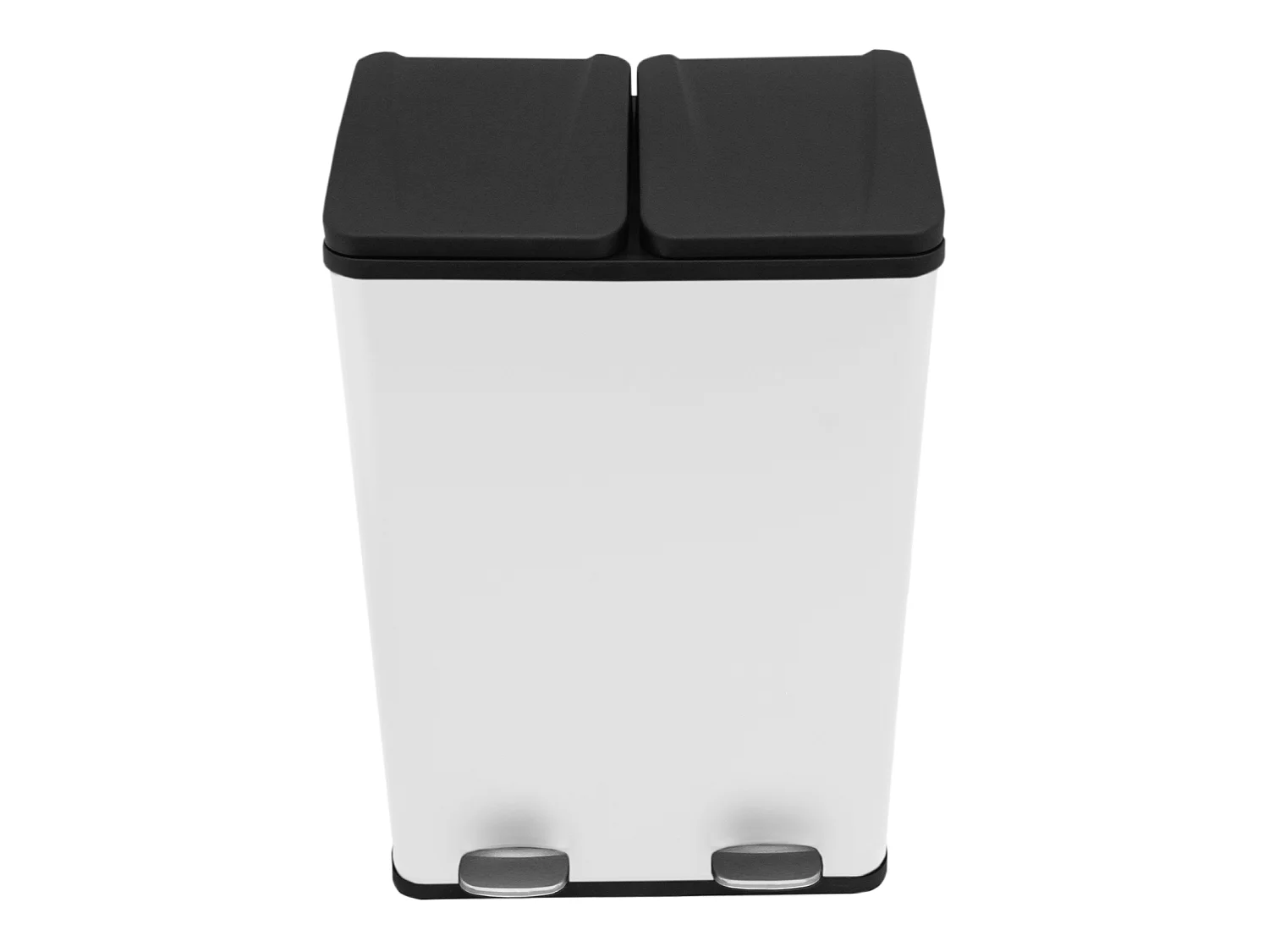 Poubelle de Recyclage 60L Double Blanche
