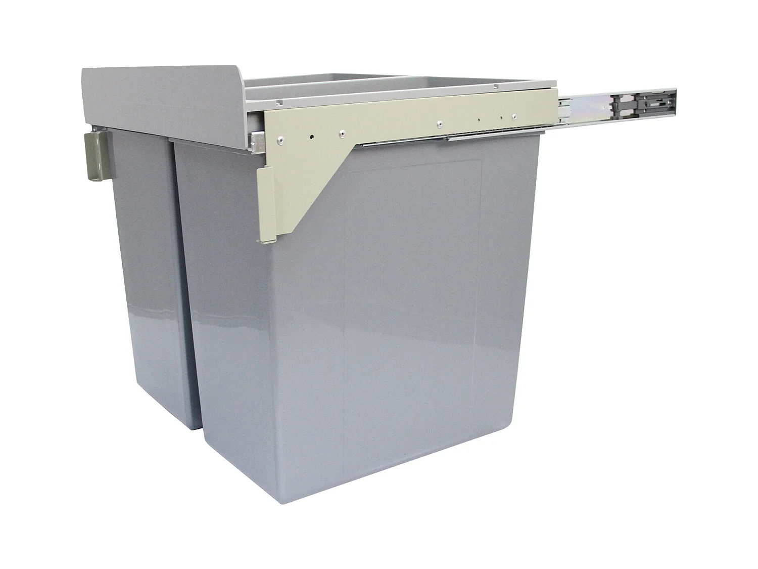 KuKoo 2 x 45L Mülleimer Abfalleimer Einbaumülleimer Einbauabfallsammler Mülltrennsystem Abfallsammler Mülltonne  49.5cm (H) x 56.5cm (B) x 48.4cm (T)