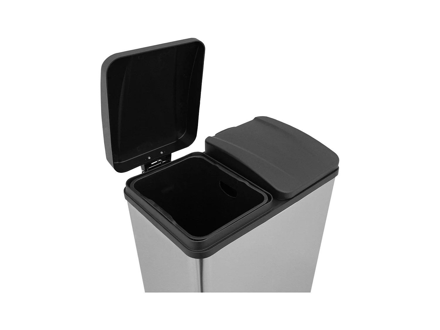 Poubelle de Recyclage 60L Double Acier Inoxydable